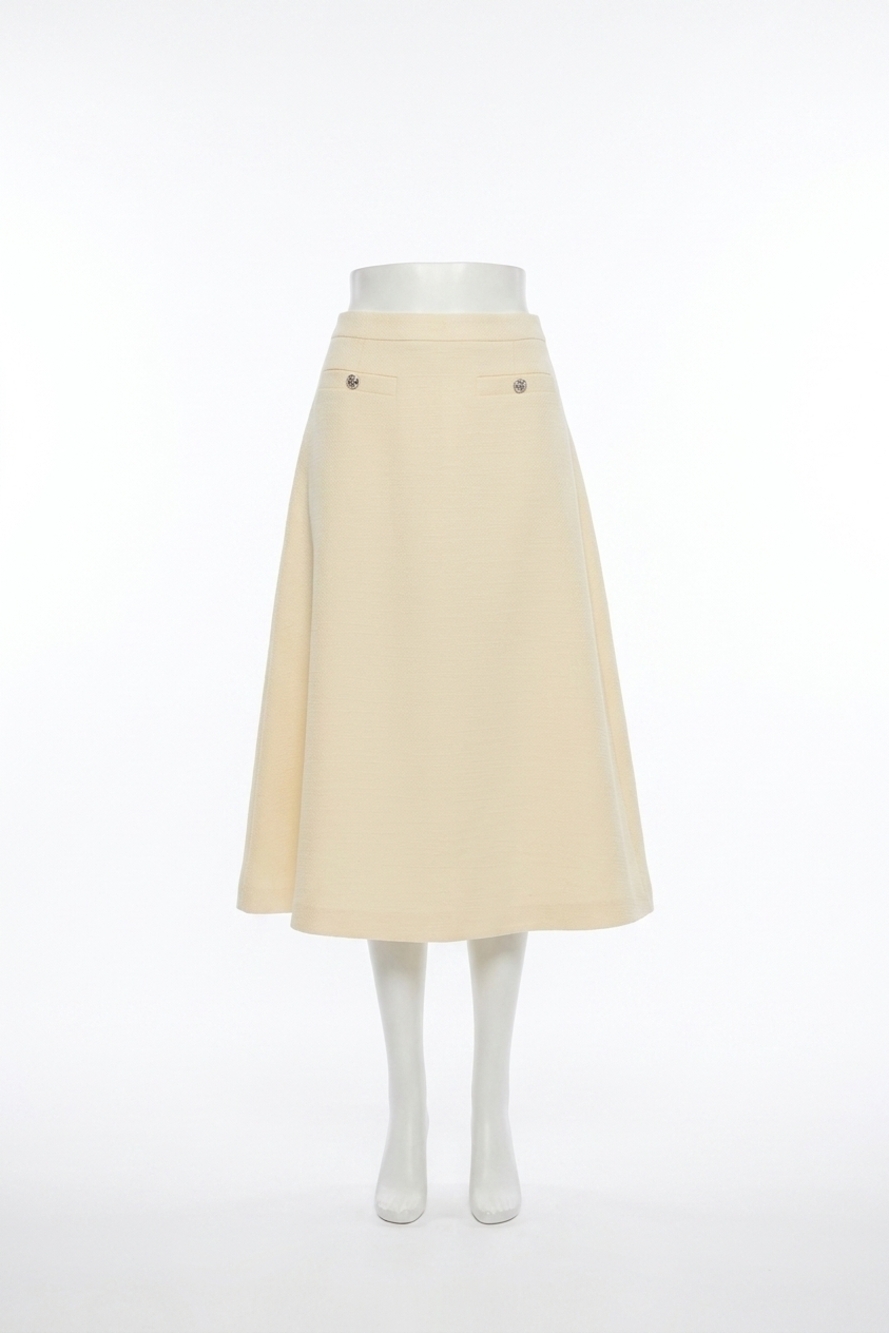 NEW ENDLESS ROSE tweed a line skirt in yellow
